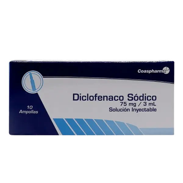 Diclofenaco Sodico 75 Mg 3 Ml Sol Inyecta Caja*10 Coaspharma