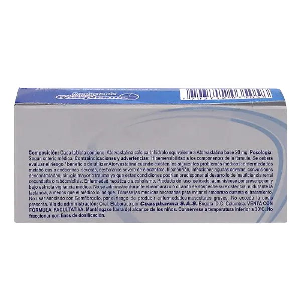 Atorvastatina 20 Mg Tab * 30 Coaspharma