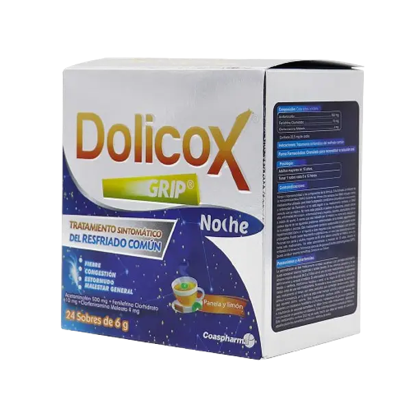 Dolicox Grip Noche Panela Limon Caja * 24 Sobres Medicbrand
