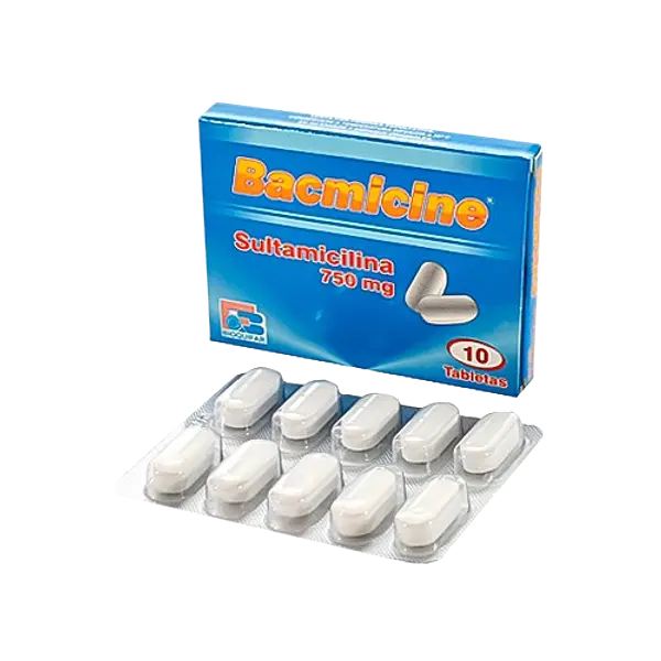 Sultamicilina 750 Mg Tab * 10 (Bacmicine) Bioquifar