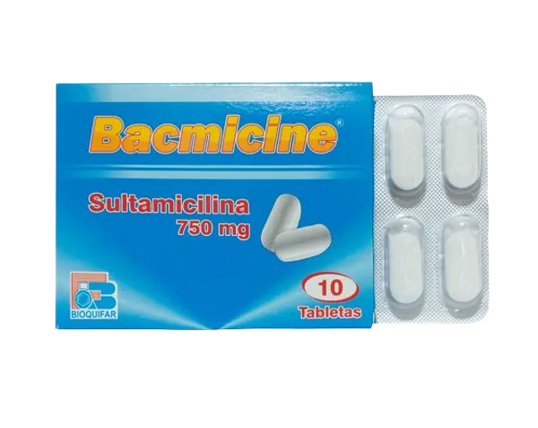 Sultamicilina 750 Mg Tab * 10 (Bacmicine) Bioquifar