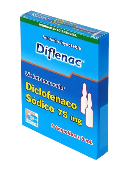 Diclofenaco 75mg/3ml * 6 Amp (Diflenac) Bioquifar