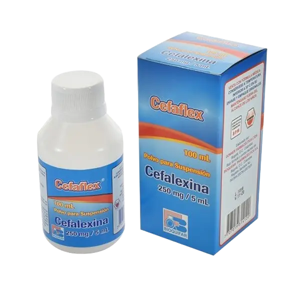 Cefalexina 250mg/5ml Polvo Fco * 100ml ( Cefaflex ) Bioquifa