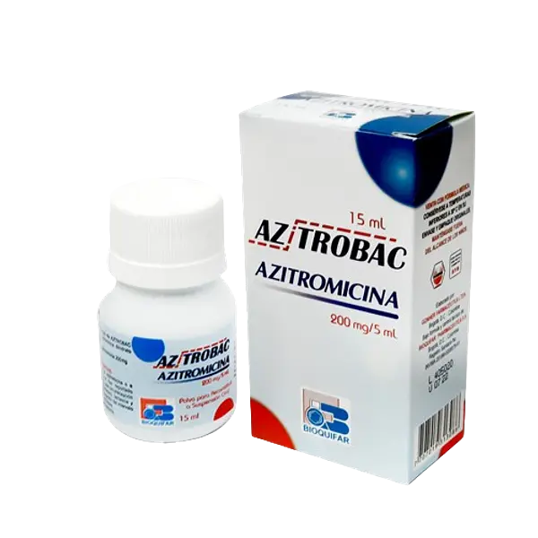 Azitromicina 200mg/5ml Polvo Fco * 15 M (Azitrobac) Bioquifa