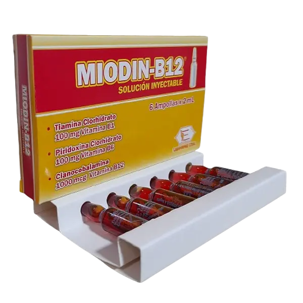 Tiamina+Pirid+Cianocob 100 Mg Amp * 6 (Miodin B12) Labquifar