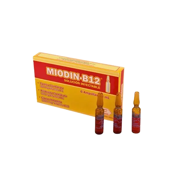 Tiamina+Pirid+Cianocob 100 Mg Amp * 6 (Miodin B12) Labquifar