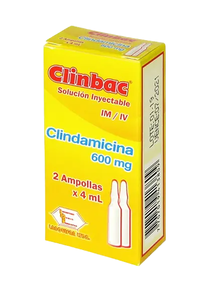 Clindamicina 600 Mg/4ml Amp * 2 (Clinbac) Labquifar