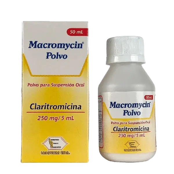 Claritromicina 250mg/5ml Polvo Fco *50 Ml (Macromycin) Labqu