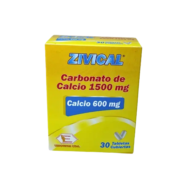 Carbonato De Calcio 600 Mg Tab * 30- (Zivical) Labquifar