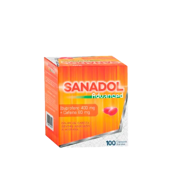 Sanadol(Ibuprofeno 400-Cafeina 60) Caja*100 Capsulas Ruecam