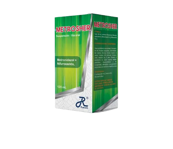 Metrosher-Metronidazol 5g+Nifuroxazida 4g Susp*120 Ml Ruecam