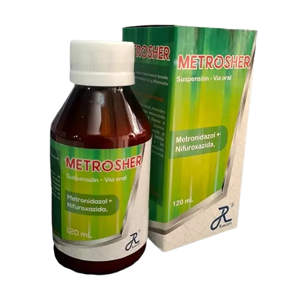 Metrosher-Metronidazol 5g+Nifuroxazida 4g Susp*120 Ml Ruecam