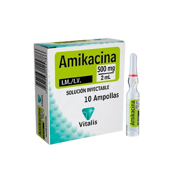 Amikacina 500mg/2ml Sol Iny C*10 Amp X 2ml Vitalis