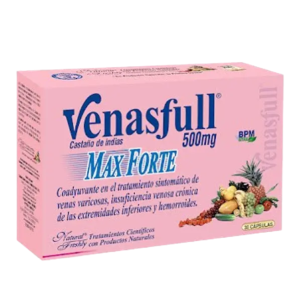 Venasfull Max Forte 500mg Caj*30 Cap Natural Freshly