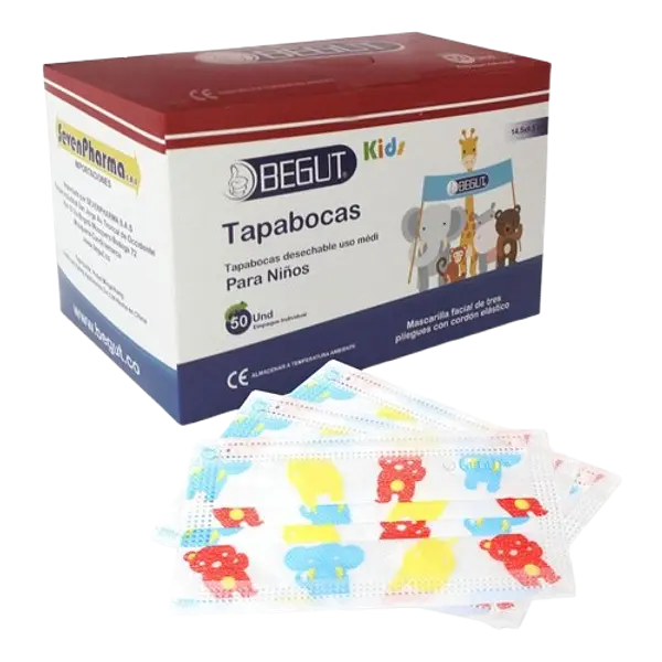 Tapaboca Desechable * 50 (Empaque Individual - Niño) Begut