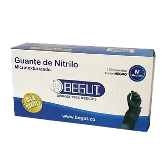 Guante Nitrilo Negro Talla M * 100 Begut