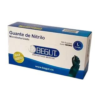 Guante Nitrilo Negro Talla L * 100 Begut