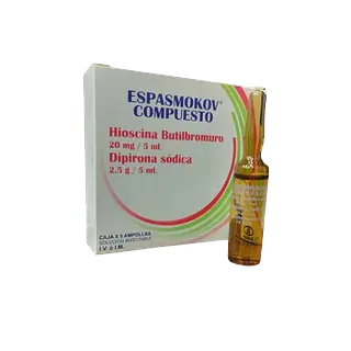 Hioscina 20mg/5ml+Dipirona 2.5mg/5ml(Espasmokov Compuesto)X 5 Ampn Blaskov
