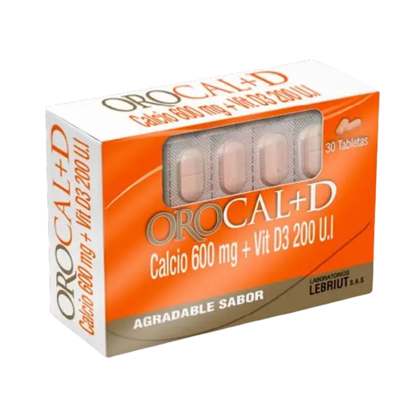 Orocal+D Carbonato De Calcio +Vitamina D3 600mg/200u X 30tab Laproff