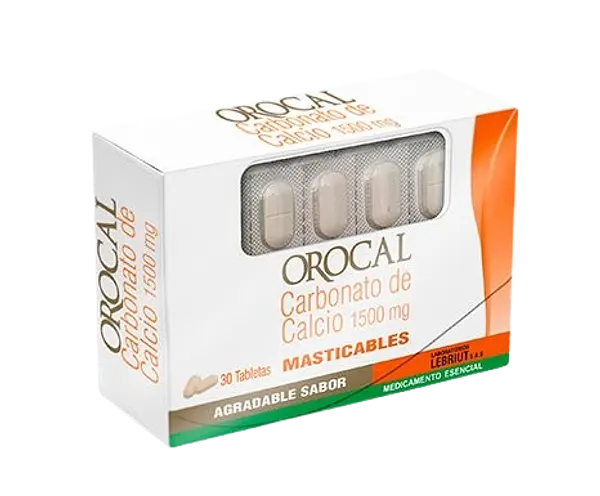 Orocal Carbonato De Calcio 1500mg Caja X 30 Tabletas Mast Laproff