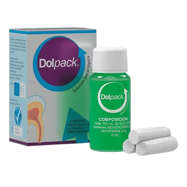 Benzocaina 2.5/Antipirina3.0g (Sol. Buc) * 8ml Dolpack