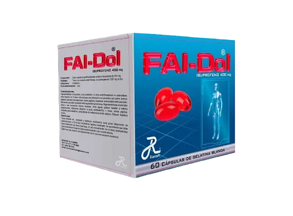 Ibuprofeno 400+Cafeina 60mg (Faidolultra) Cja*60 Cap Ruecam