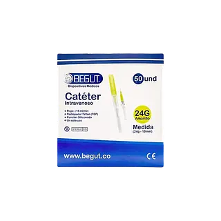 Cateter Intravenoso 24 G (19mm)Amarillo Begut