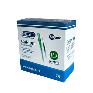 Cateter Intravenoso 18 G 832mm)Verde Begut