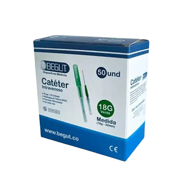 Cateter Intravenoso 18 G 832mm)Verde Begut