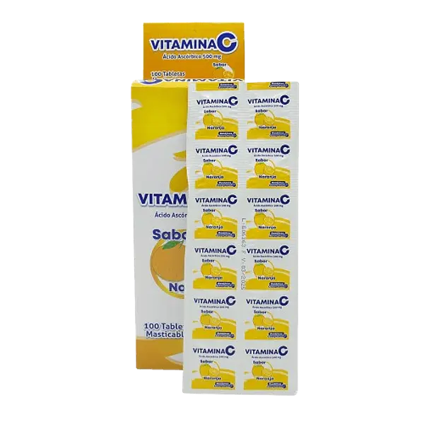 Vitamina C 500 Mg Naranja * 100 Tabletas Coaspharma