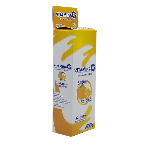 Vitamina C 500 Mg Naranja * 100 Tabletas Coaspharma