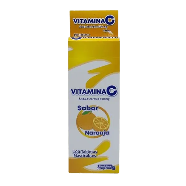 Vitamina C 500 Mg Naranja * 100 Tabletas Coaspharma