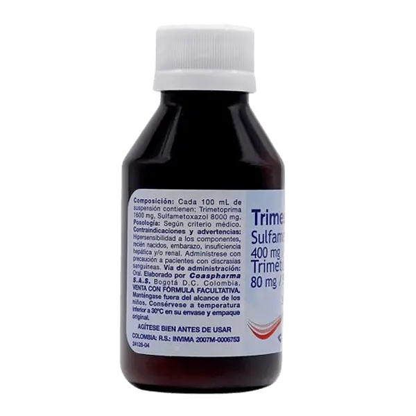 Trimetoprim/Sulfa 80+400 Mg Susp Fco * 120 Ml Coaspharma