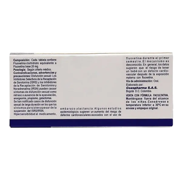 Fluoxetina 20 Mg Cap * 14 Coaspharma