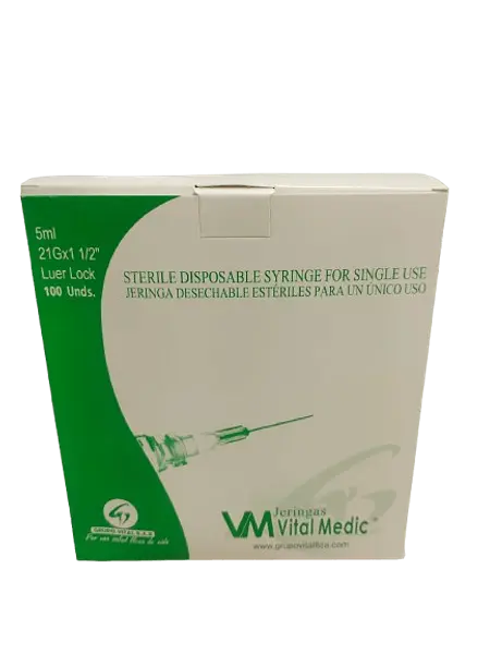 Jeringa 5 Ml C/A 21g X 1 1/2 * 100 Vital Medic