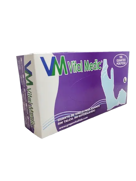 Guante De Vinilo Talla L Cja *100 Und Vital Medic