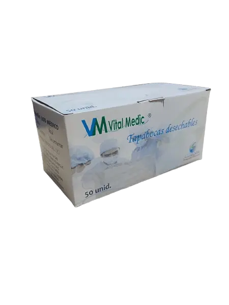 Tapabocas Desechable Blanco Empaque Ind Cj *50 Vital Medic