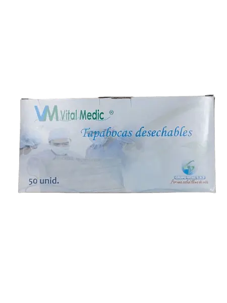 Tapabocas Desechable Blanco Empaque Ind Cj *50 Vital Medic