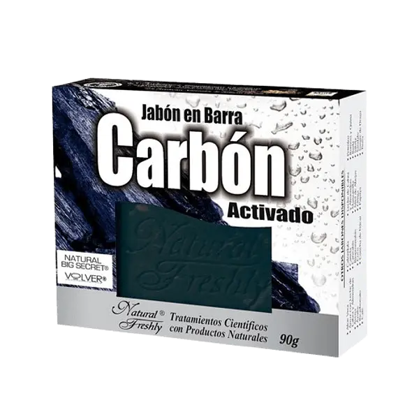 Jabon De Carbon Activado Barra 90 Gr Natural Freshly