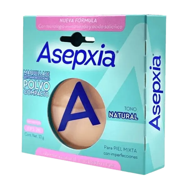 Polvo Compacto Asepxia Natural Mate Caja 10 Gr Genomma Lab