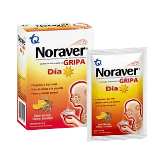Noraver Gripa Bebida Dia Caja X 6 Sobr De 16 Gr Tq