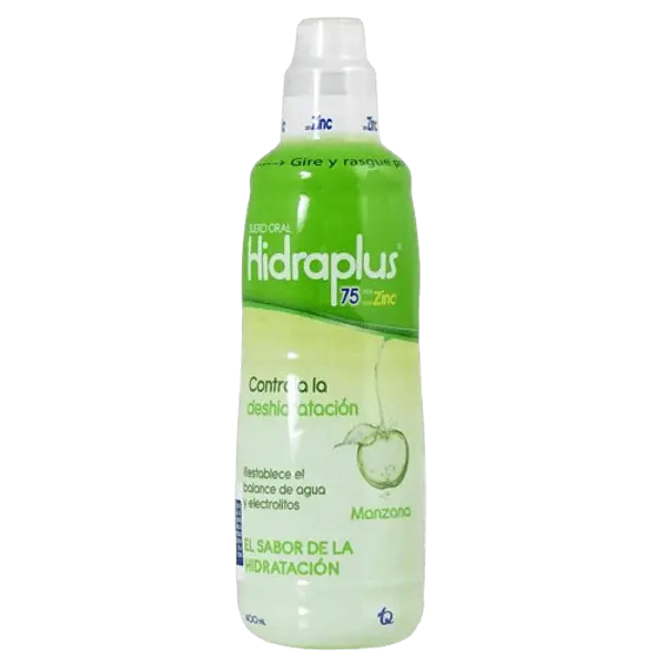 Hidraplus 75meq+Zinc Manzana Fco X 400 Ml Tq