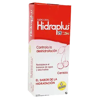 Hidraplus 75 Mqe + Zinc Cereza Caja X 4 Sachets Tq