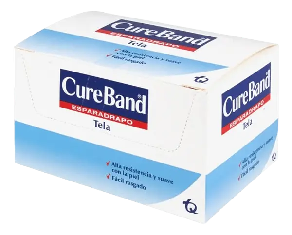 Esparadrapo Tela 1/2x1 Yd Rollo Caja X 18 Cureband Tq