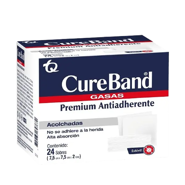 Cureband Gasa 7.5x7.5cm Sobre X2 Est Caja X 24 Tq