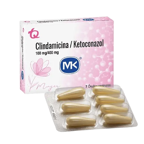 Clindamicina 100mg+Ketocon 400mg X 7 Ovulos Mk Tq